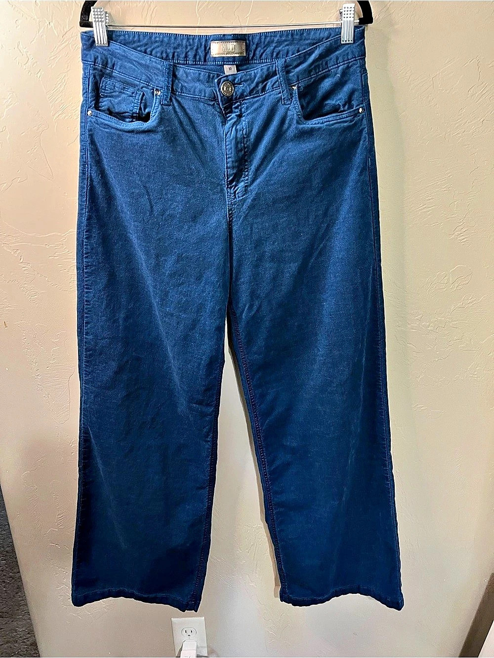Kut From The Kloth Jean High Rise Wide Leg Elba Blue Corduroy Pants - Picture 2 of 11